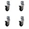Service Caster 3'' Bright Chrome Neoprene Rubber Casters with BrakesCorner Brackets-Set 4, 4PK SCC-GR03S310-NPRB-BC-B-71678-4-CB90-4 - alternate 1